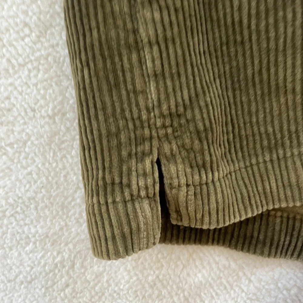 Vintage 90s Canyon River Blues Mens Medium Shirt Jacket Olive Green Corduroy Zip